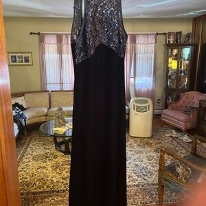 Timeless velvet beaded floor length gown